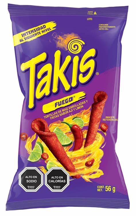 Takis Fuego Sabor Chile Y Lim?n 56g - Pack de 3