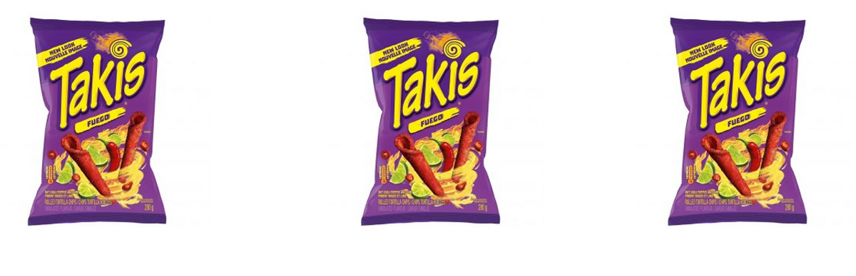 Takis FUEGO Hot chilli pepper and lime  280gx3