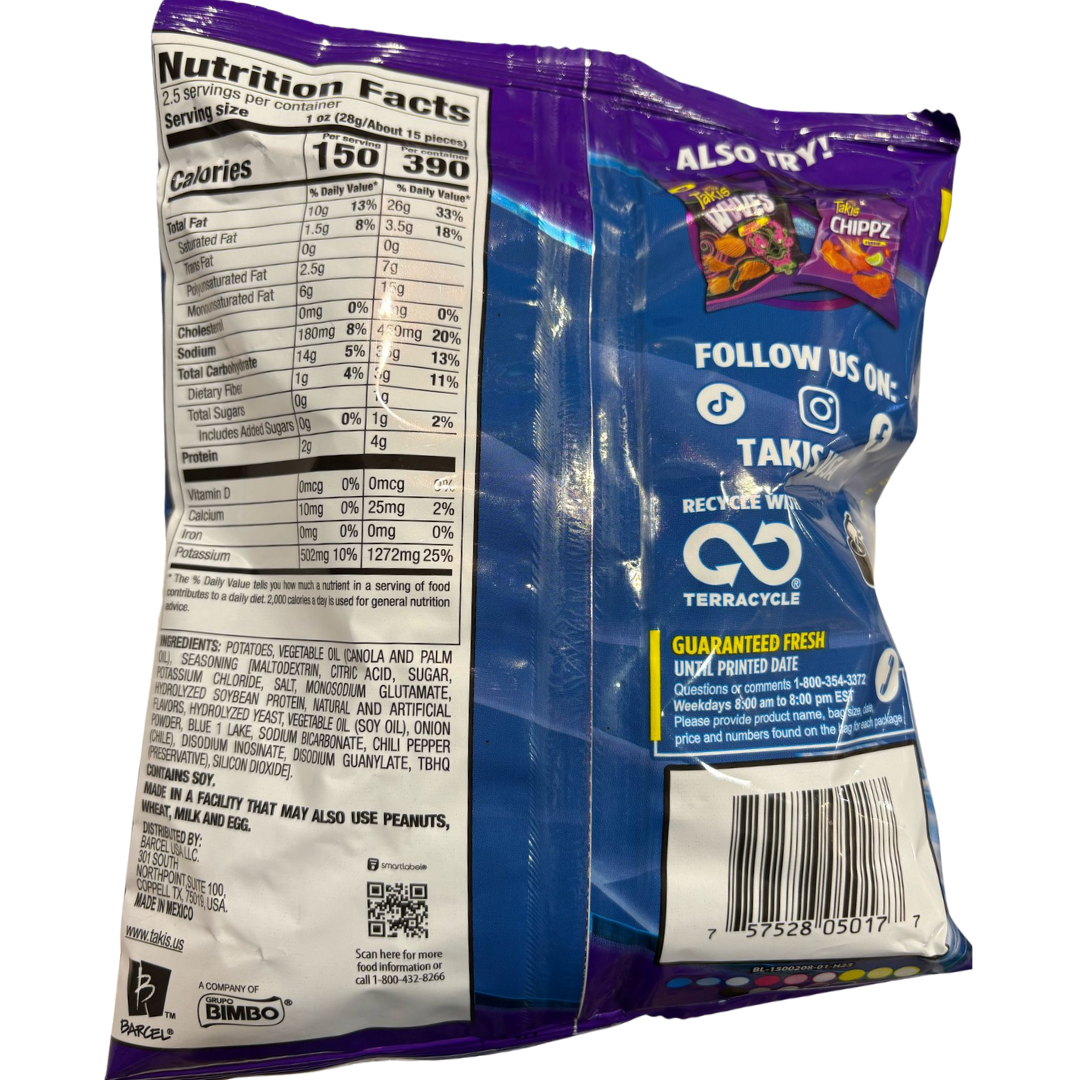 Takis Waves Blue Heat 70g - Pack 3