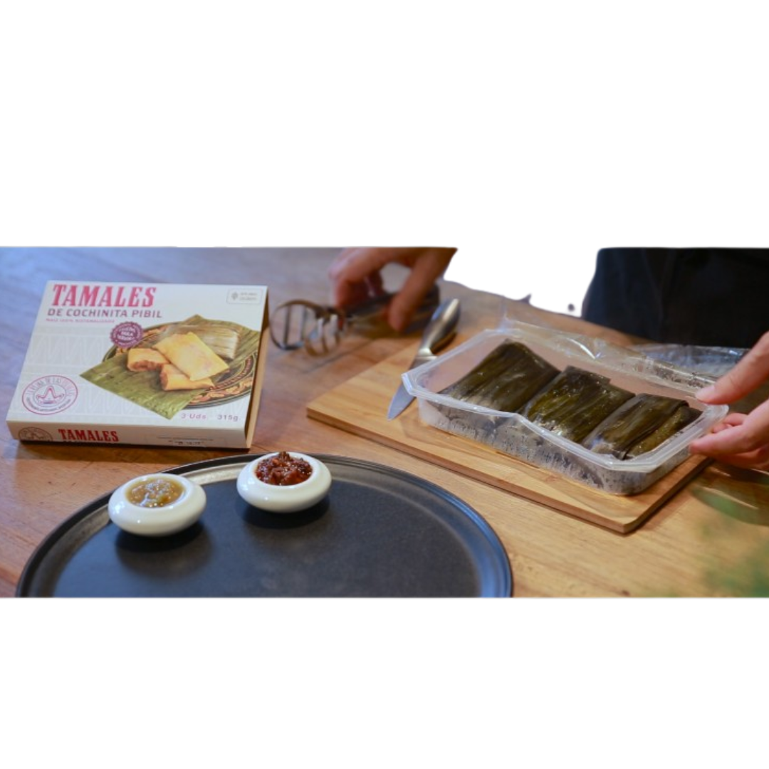 Tamales de cochinita pibil (3 unidades) - La reina de las tortillas