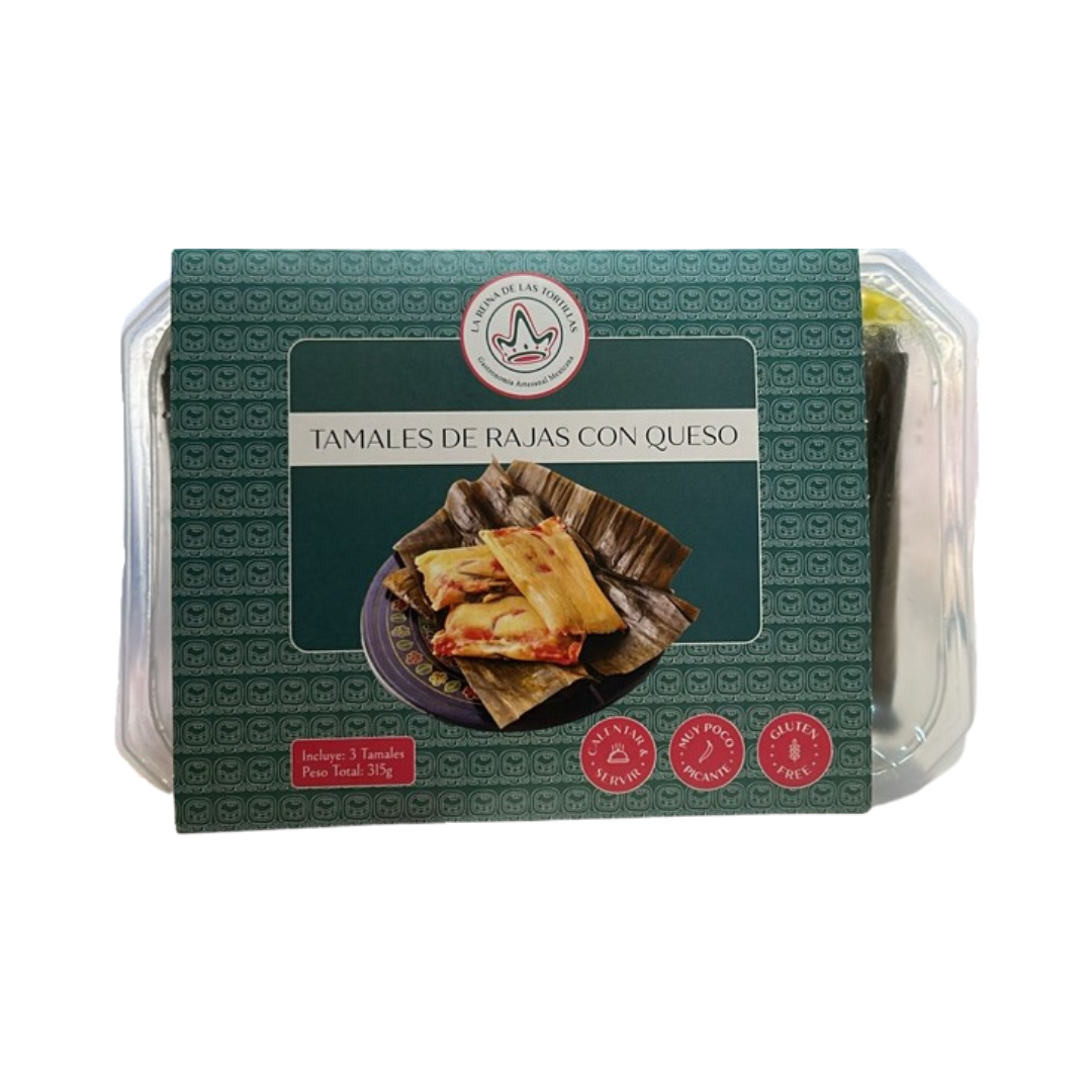 Tamales de Rajas con Queso (3 uds) La Reina de las Tortillas 315gr