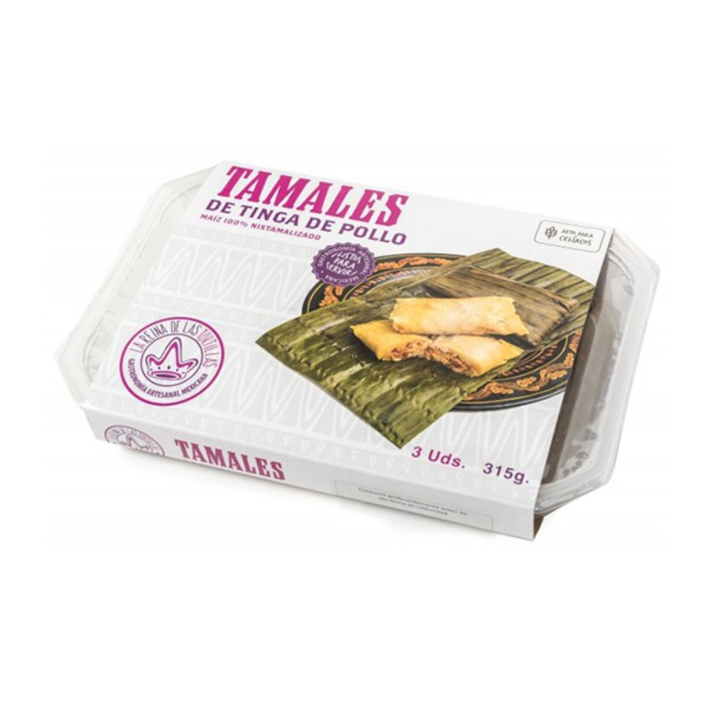Tamales de tinga de pollo (3 unidades) - La reina de las tortillas