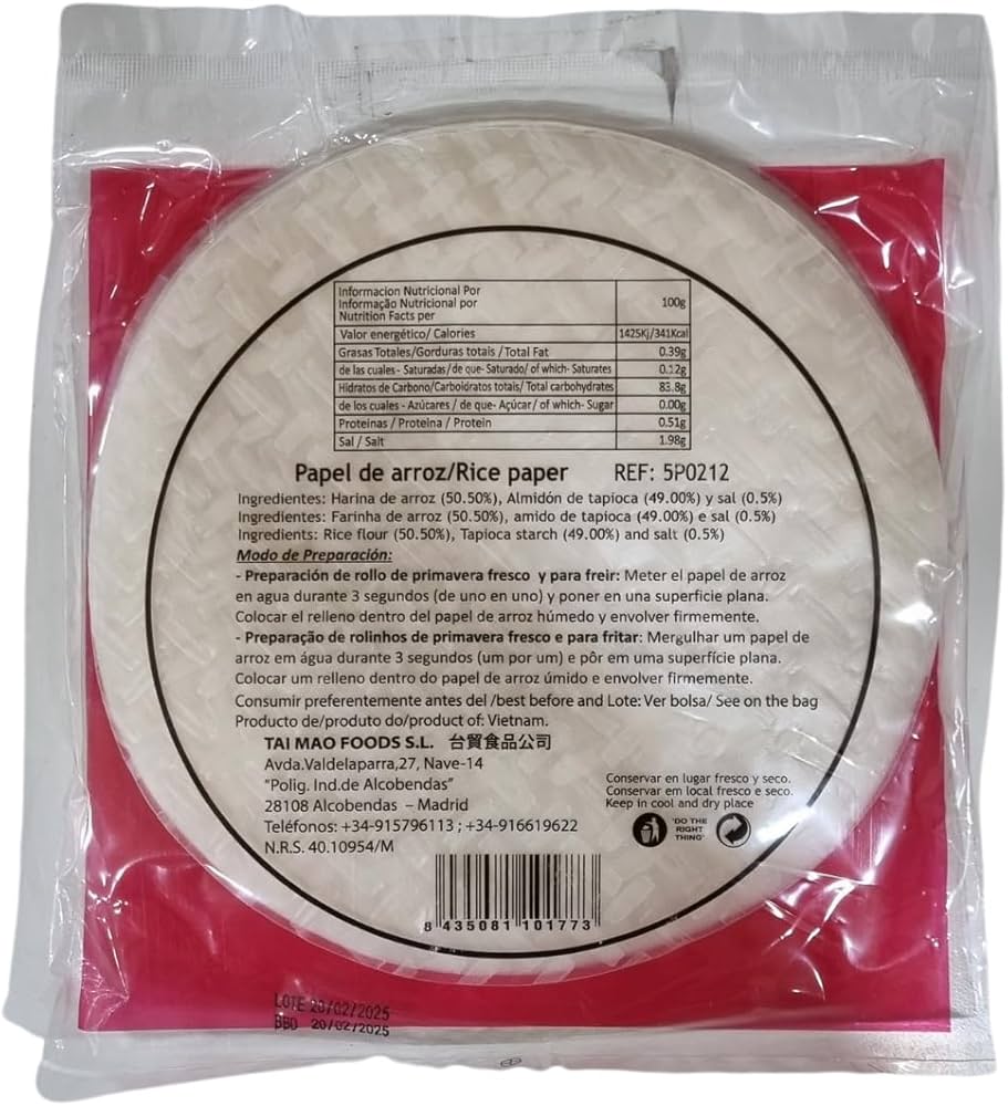 Twin Lions Papel de Arroz 18CM 400 g - Rice Paper
