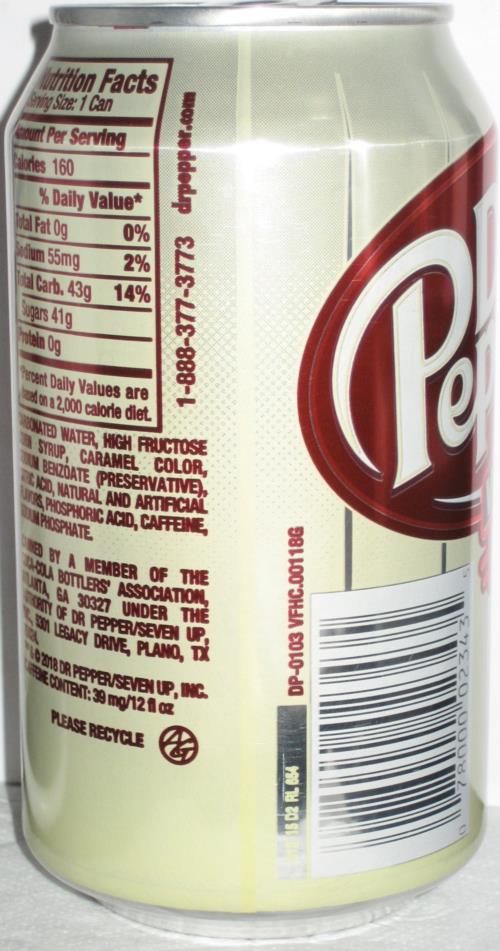 Dr Pepper Vainilla 355ml (caja 12 unidades)