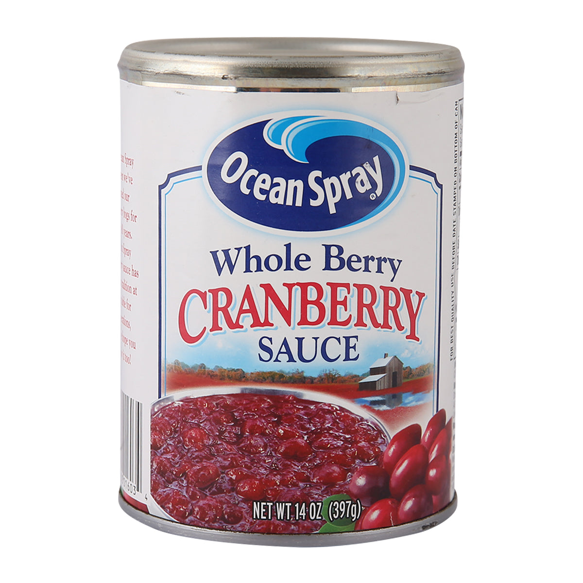 Ocean Spray Whole Berry Cranberry  Sauce NET WT 14 OZ (397g)