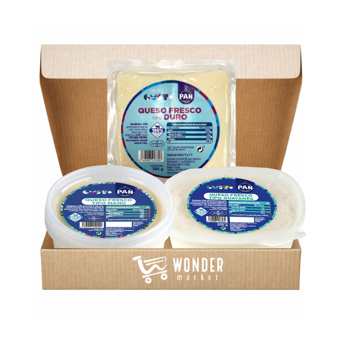 Wonderbox de Quesos Frescos Duro, Guayanés y de Mano 1350gr