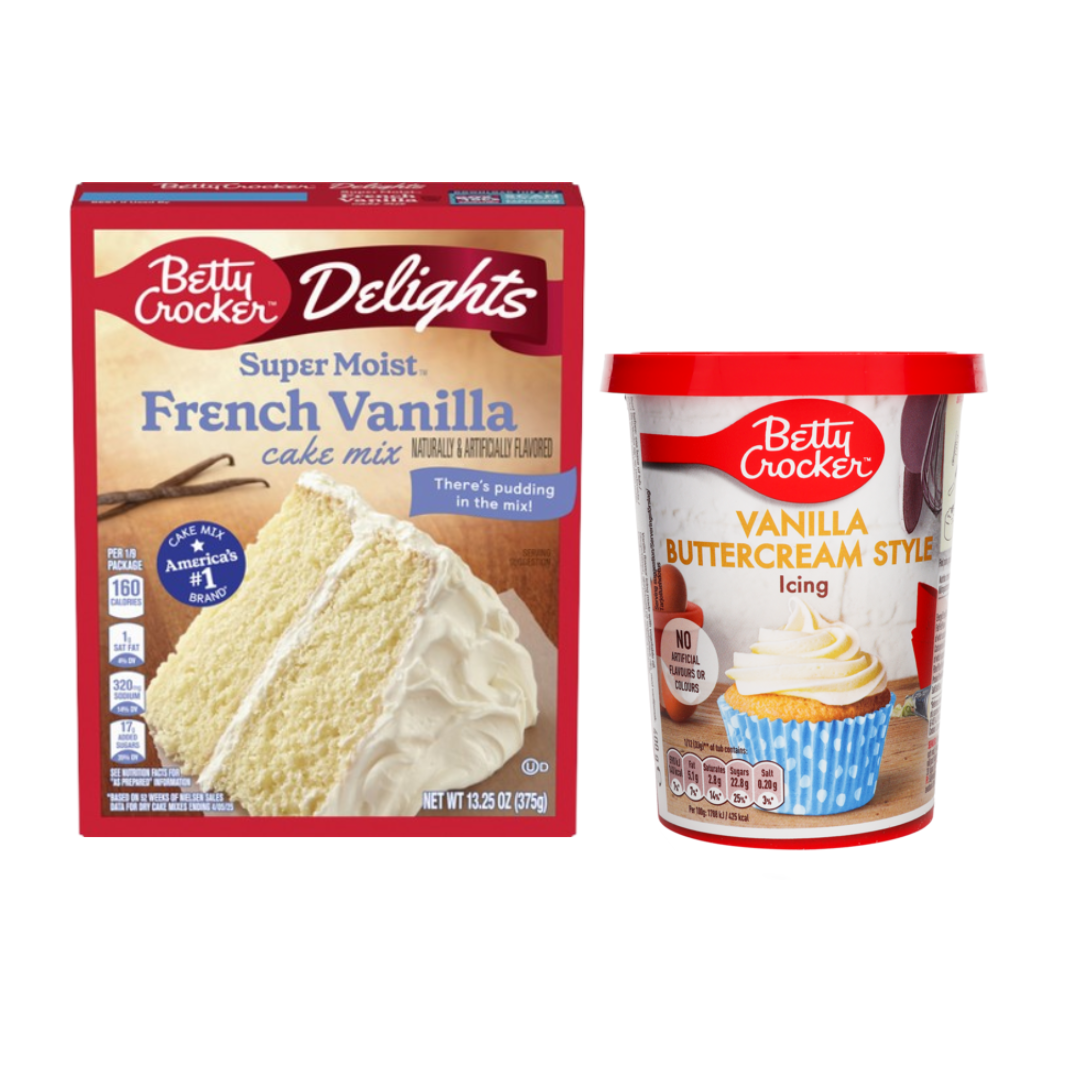 Wonderbox Betty Crocker French Vainilla + Vainilla buttercream