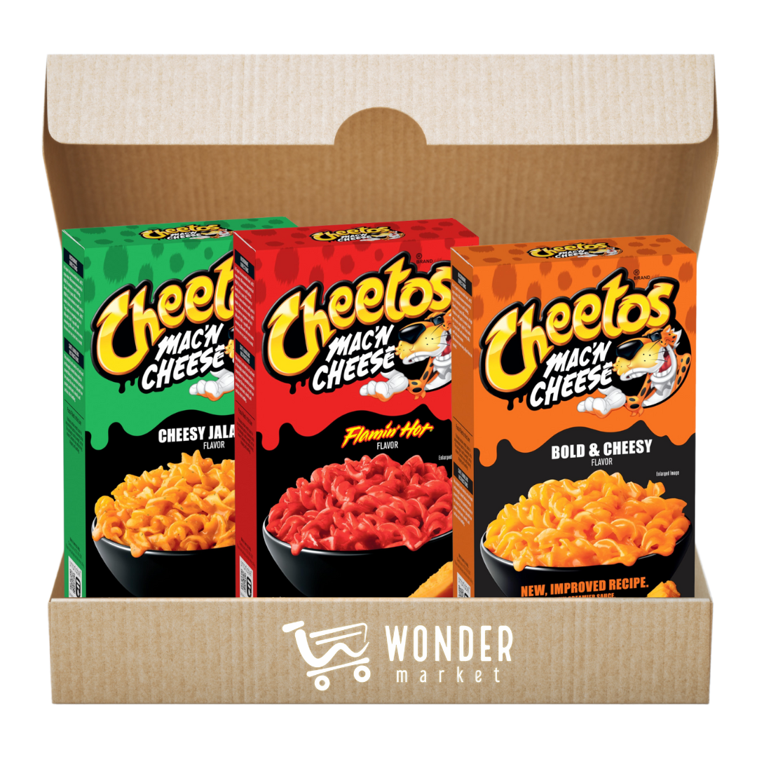 Wonderbox Cheetos Mac and Cheese - Flamin Hot, Jalapeño y Bold&Cheesy