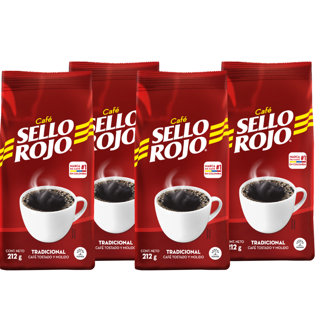 Sello Rojo Cafe 212gr - Pack de 4!