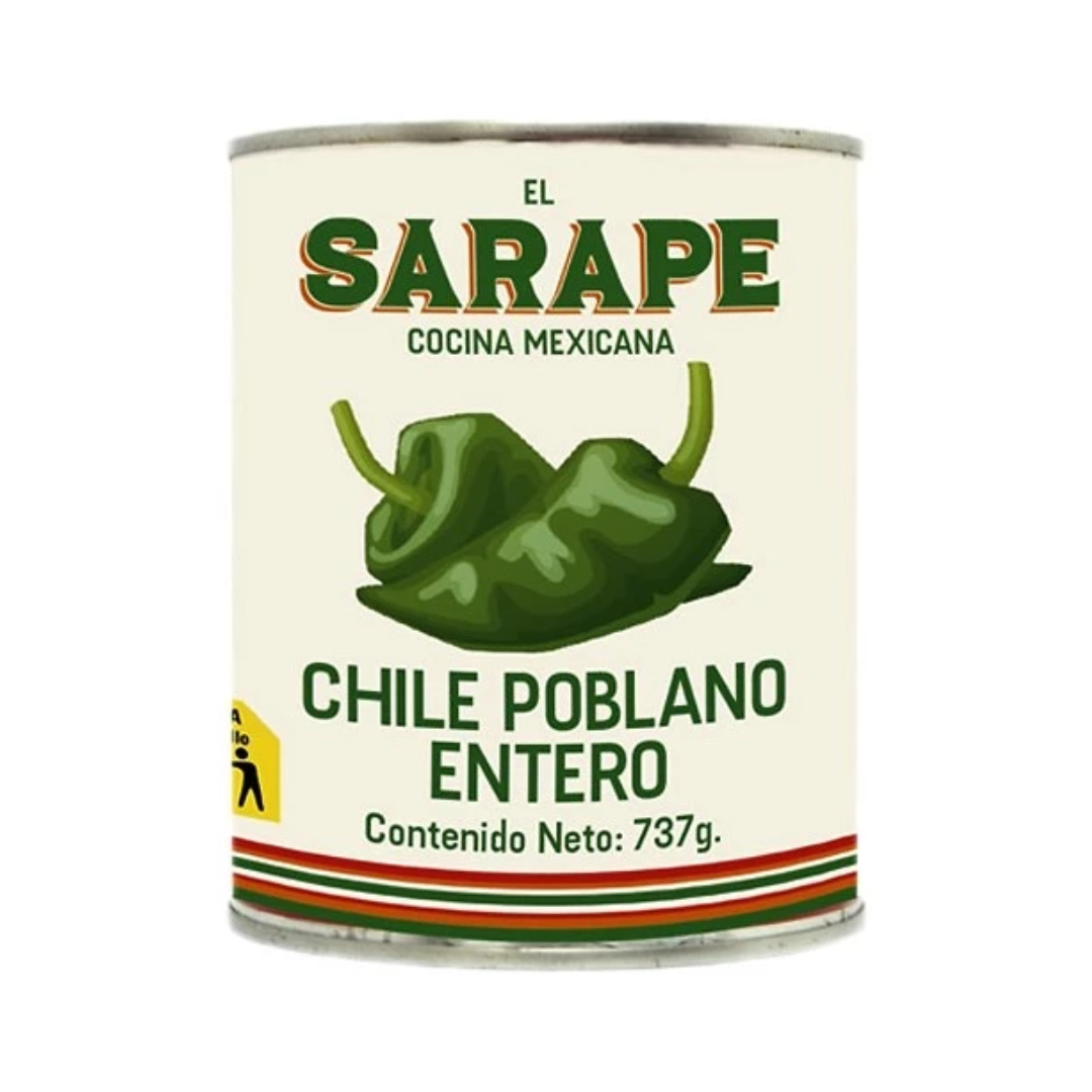 El Sarape Chile Poblano Entero En Salmuera 737gr
