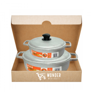 2 calderos de aluminio en caja