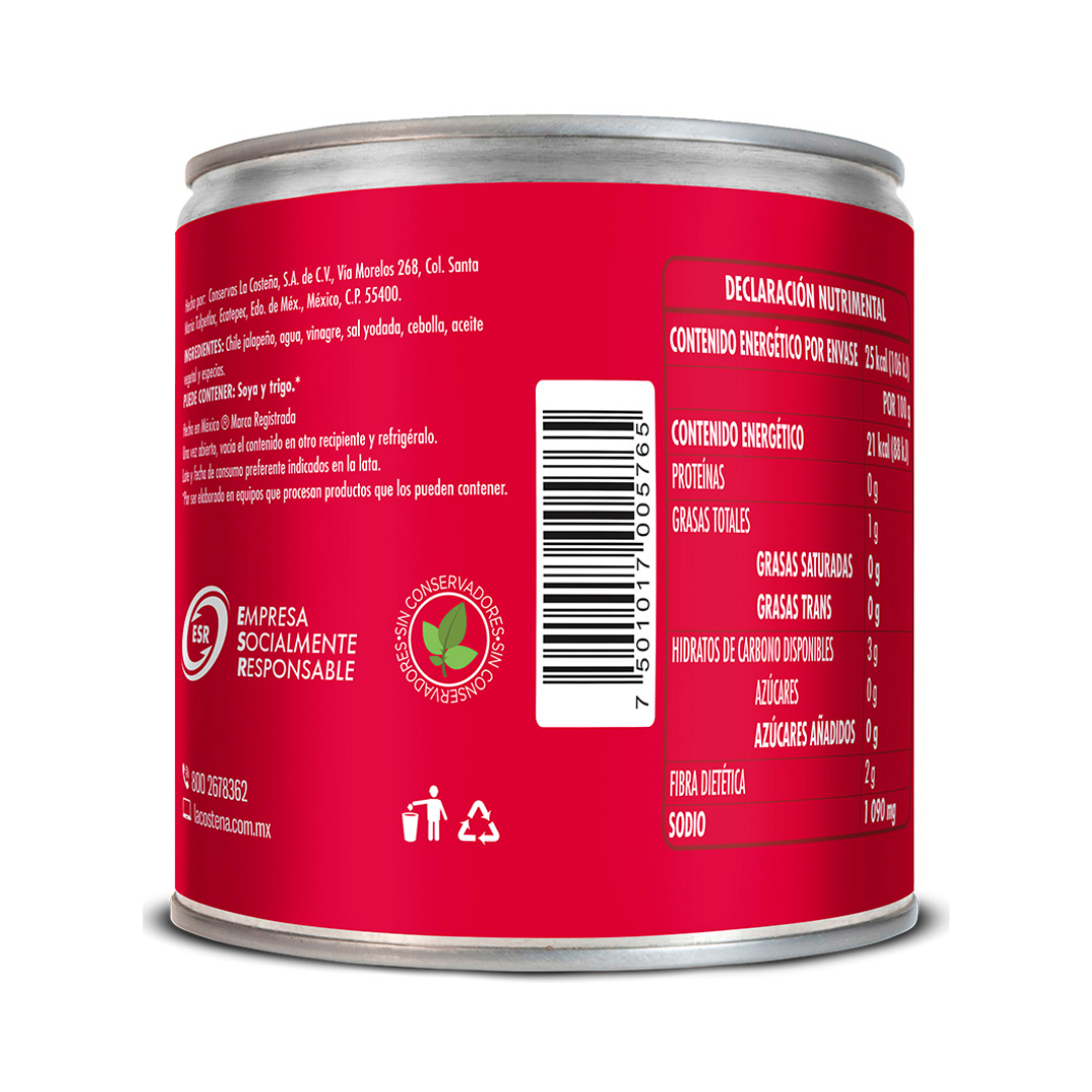 Jalapeños Picados La Costeña 220g - Imagen 2