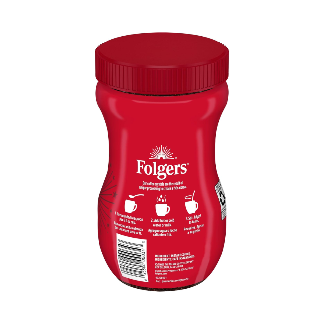 Classic Roast Instant Coffee Crystals Folgers 226g - Imagen 3
