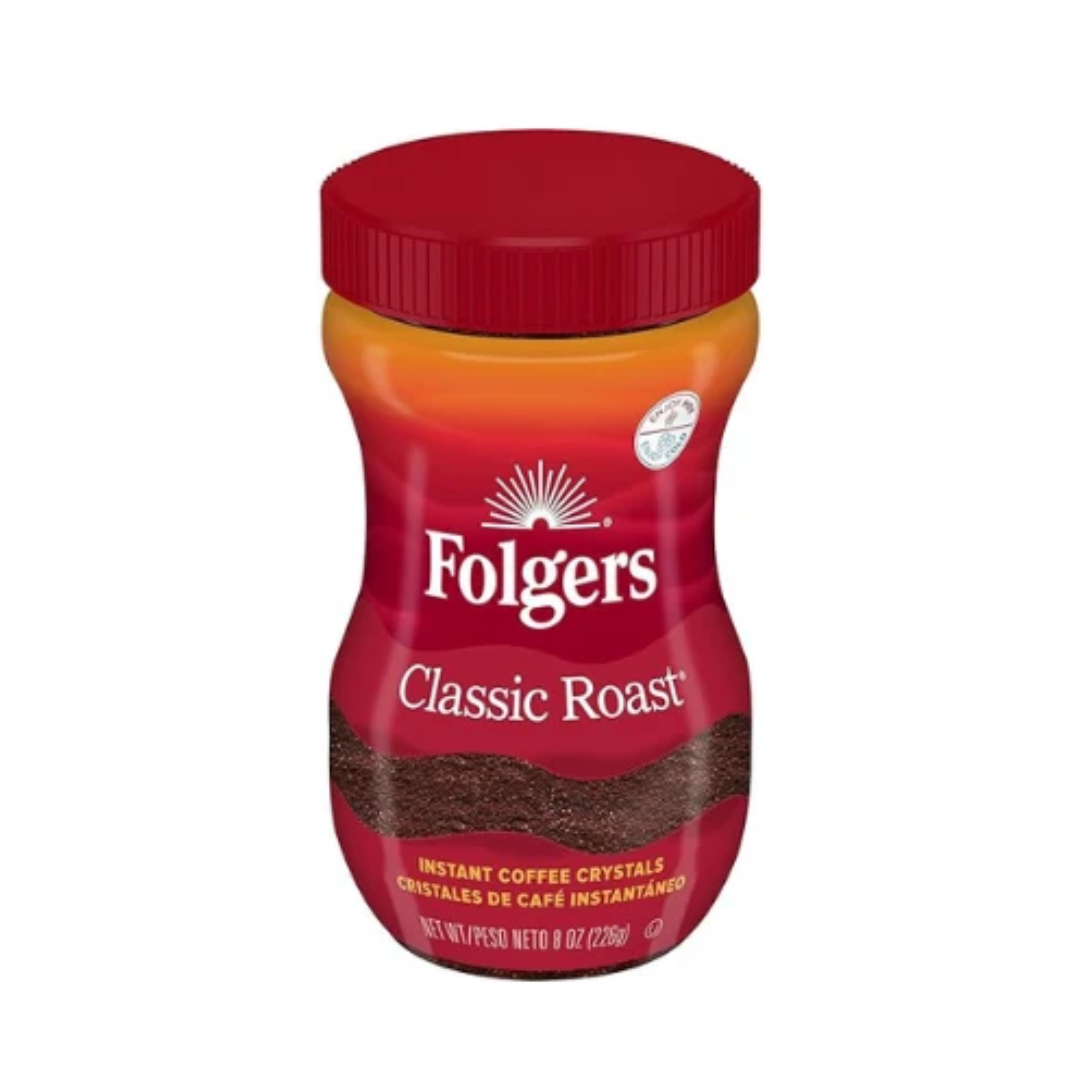 Classic Roast Instant Coffee Crystals Folgers 226g