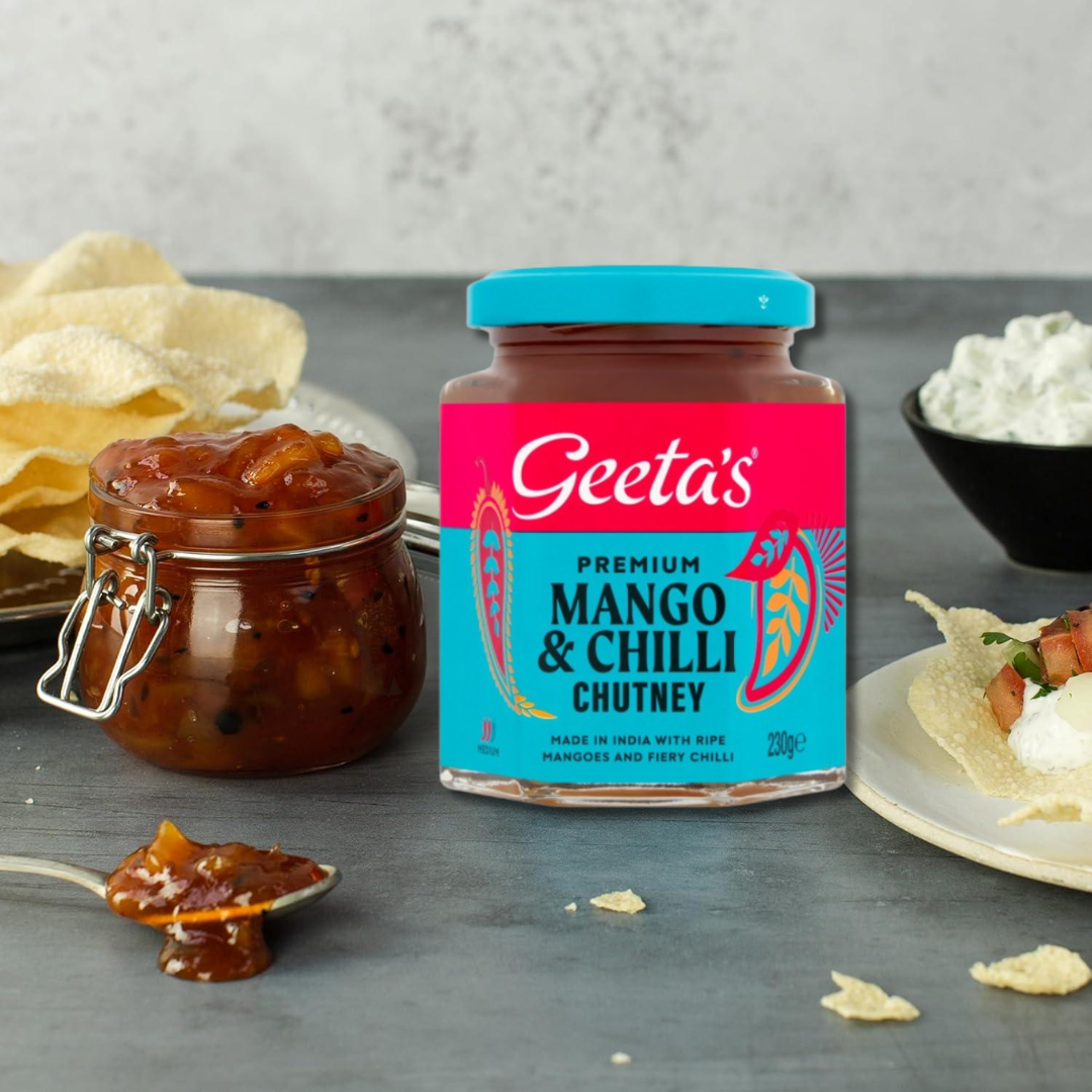Geeta's Premium Mango Chutney & Chili 230g - Imagen 3